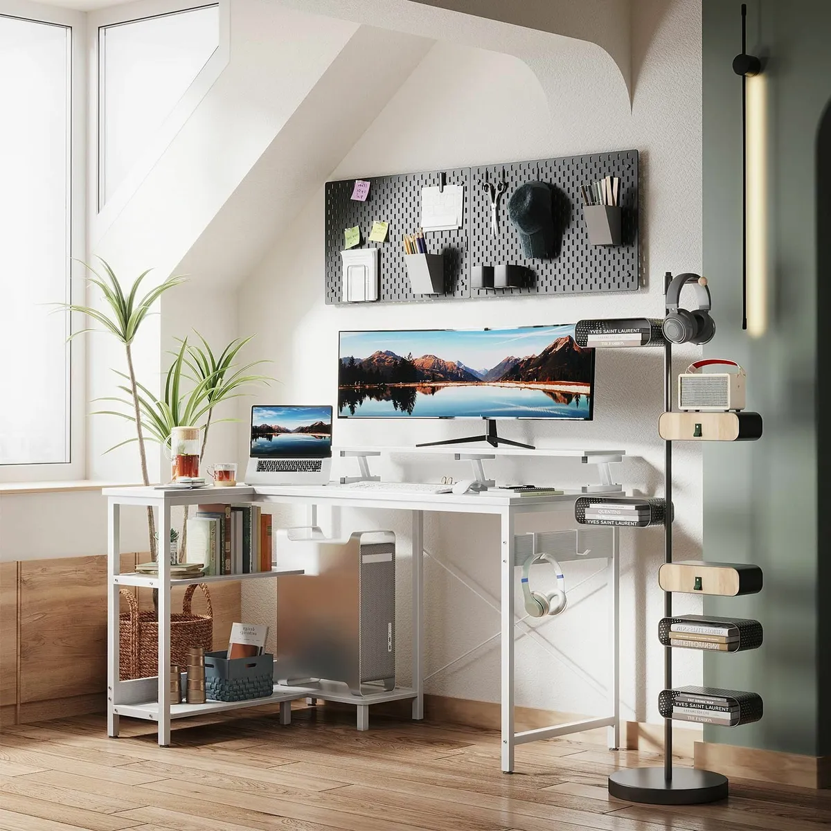 Small L Shaped Desk 120 x 80 cm Corner Reversible - Image 2