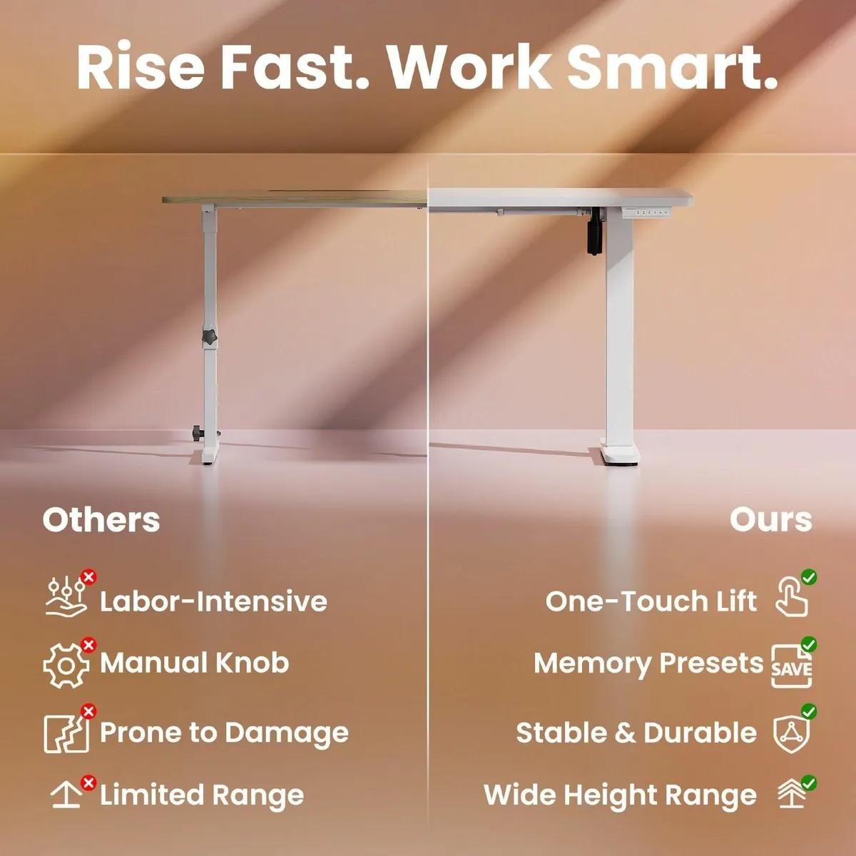 80 cm Electric Standing Desk Adjustable Height 4 M - Image 3
