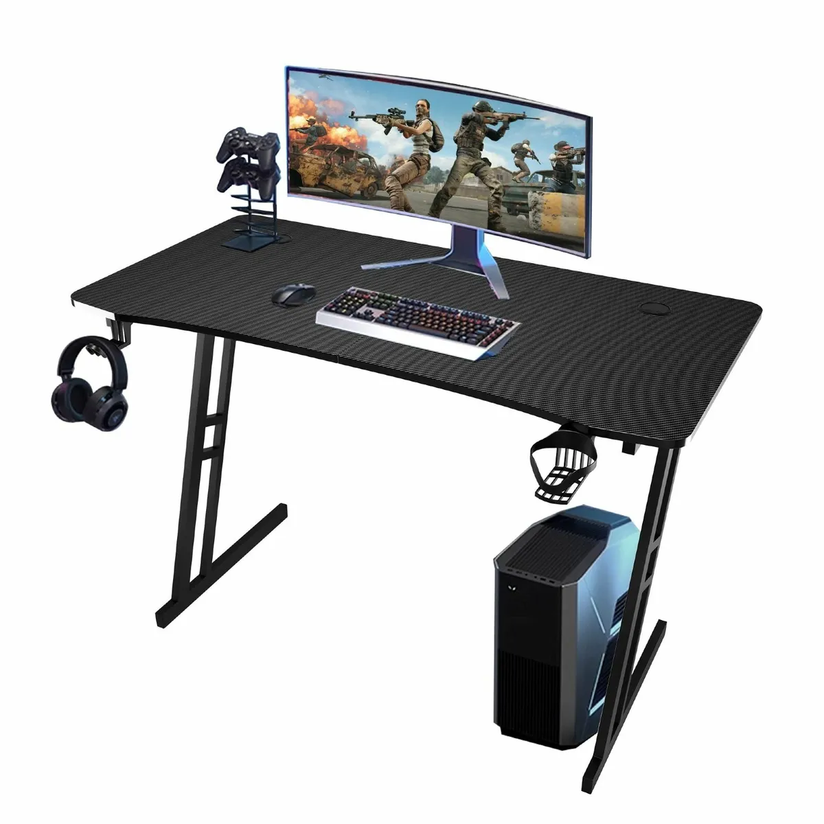 Gaming Desk 120 x 60cm Large metal-framed computer - Image 1