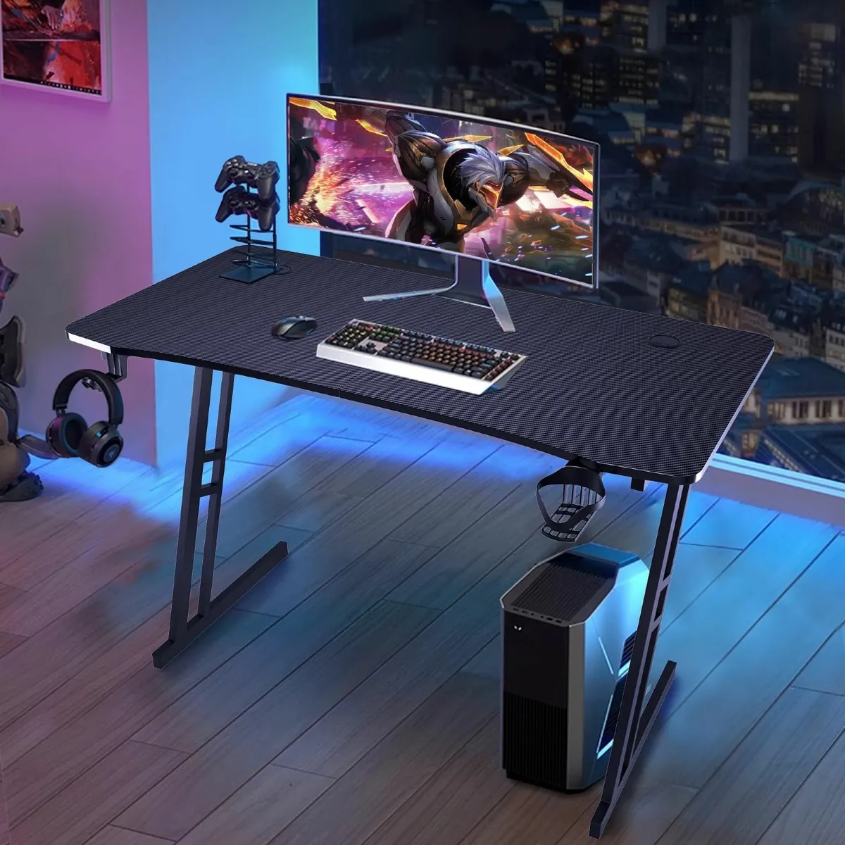 Gaming Desk 120 x 60cm Large metal-framed computer - Image 2