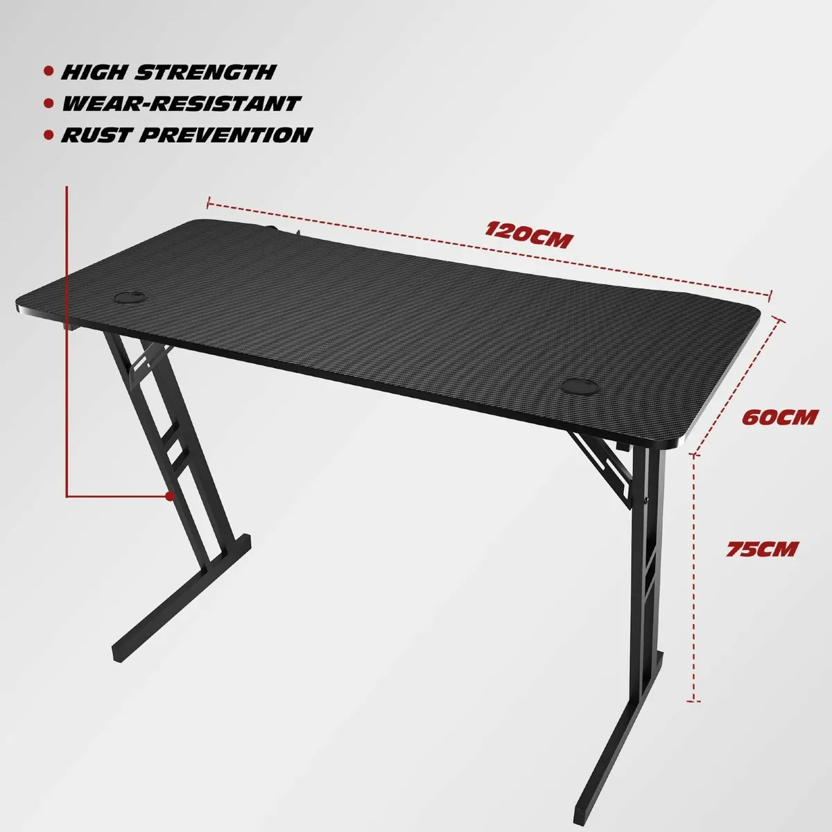 Gaming Desk 120 x 60cm Large metal-framed computer - Image 3