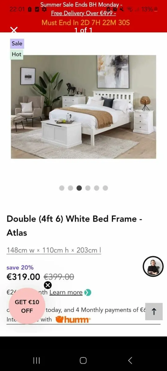 Bed frame and mattress - Image 2