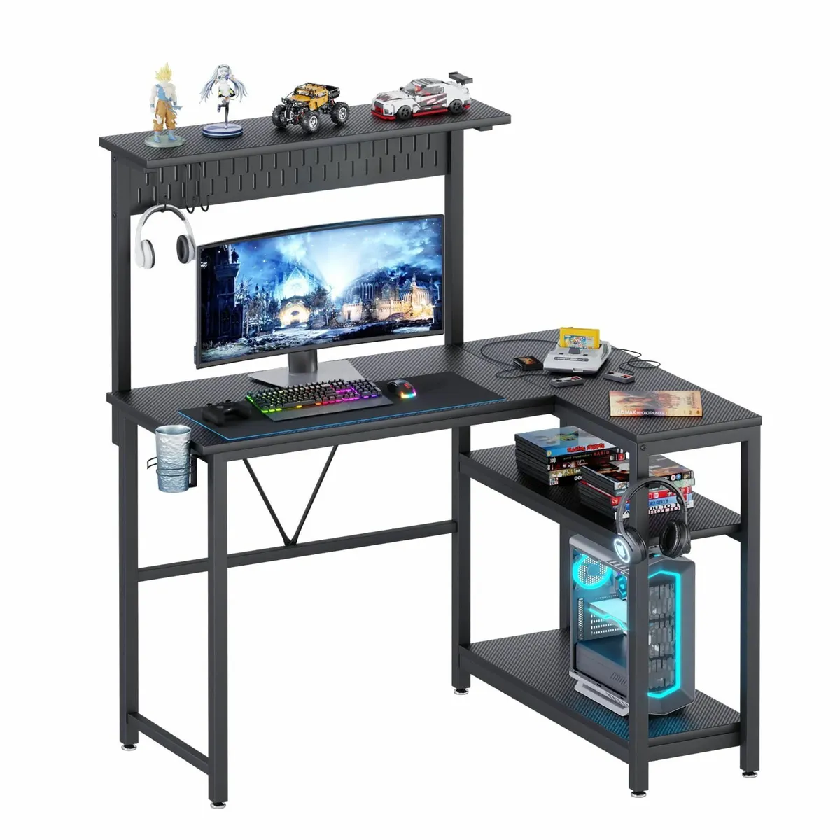 L-Shaped Gaming Desk PegboardReversible Corner 2-L - Image 1