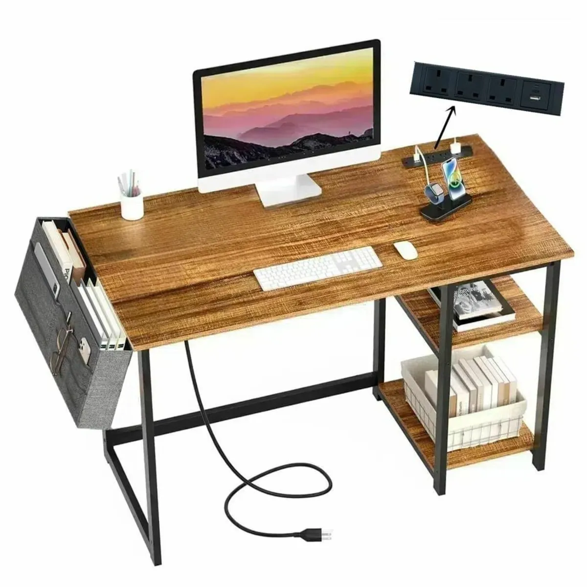 Computer Desk 80cm Gaming Desks USB Charging Port - Image 1