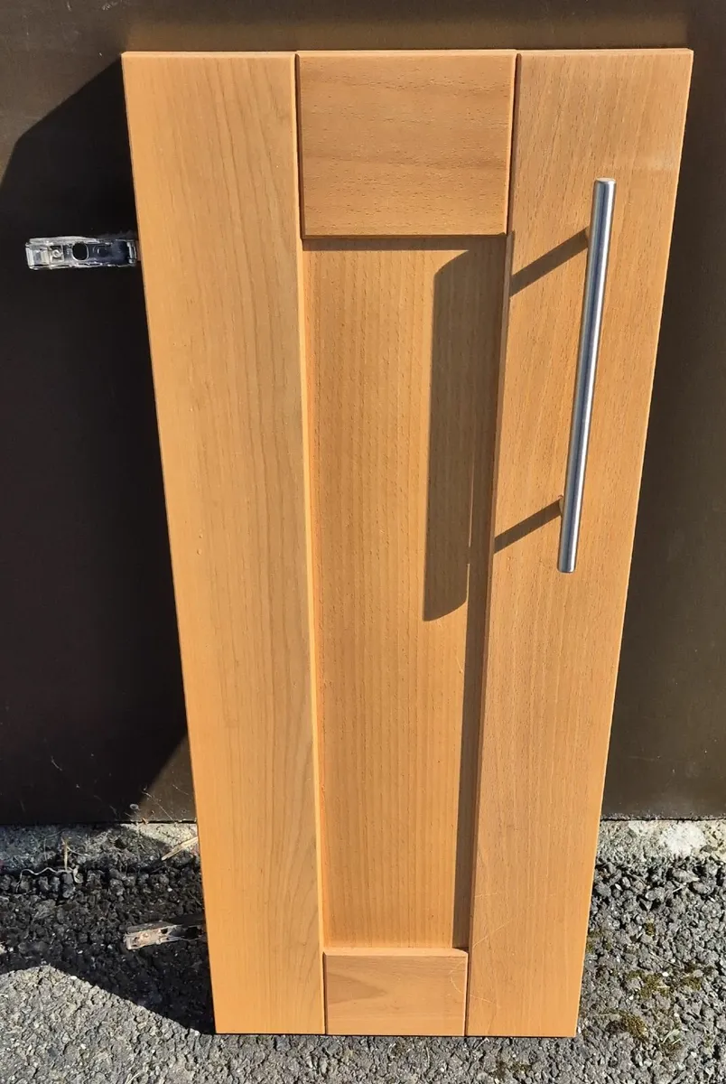 Solid Beech Kitchen doors, drawers & display unit. - Image 1