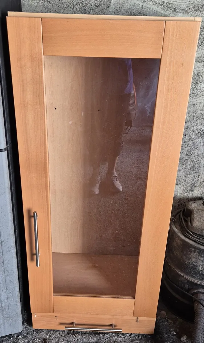 Solid Beech Kitchen doors, drawers & display unit. - Image 4