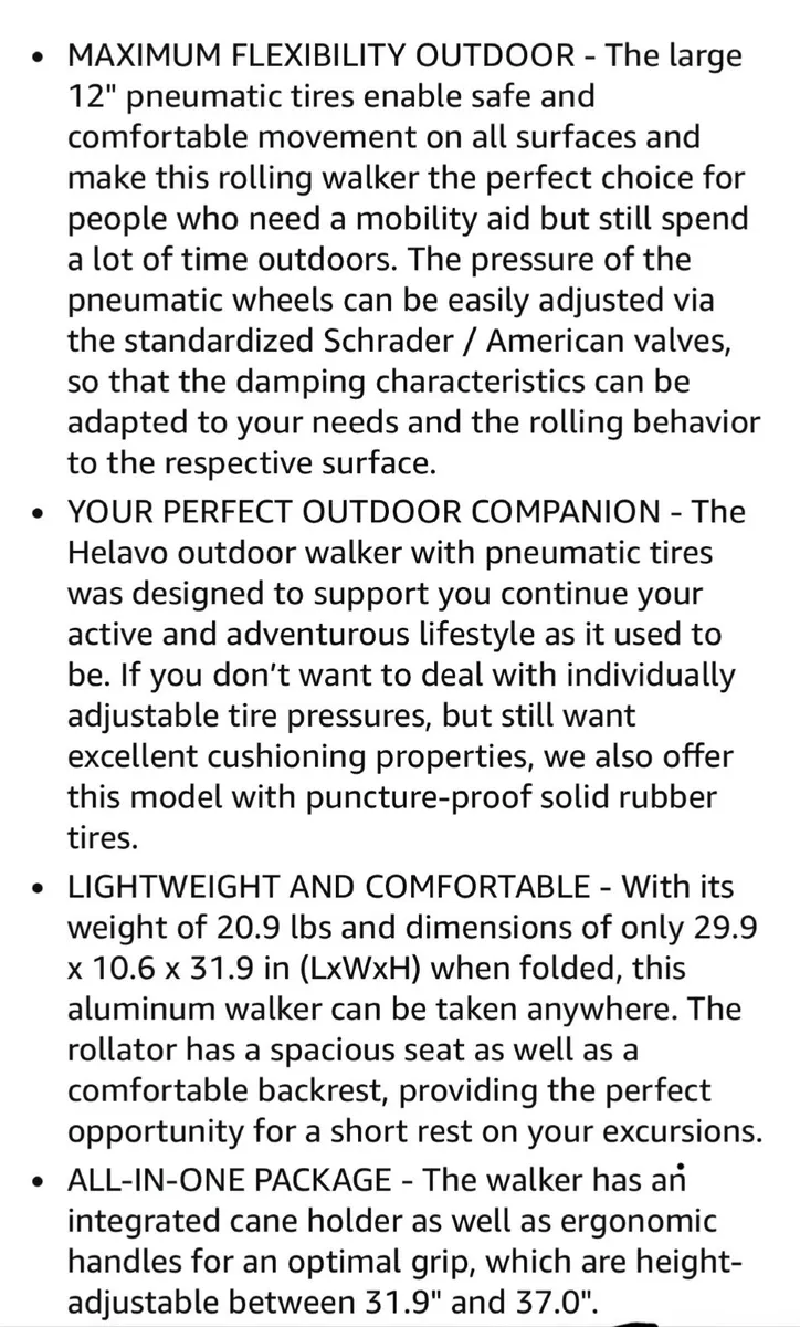 Helavo Foldable All Terrain Walker with Seat - Image 3