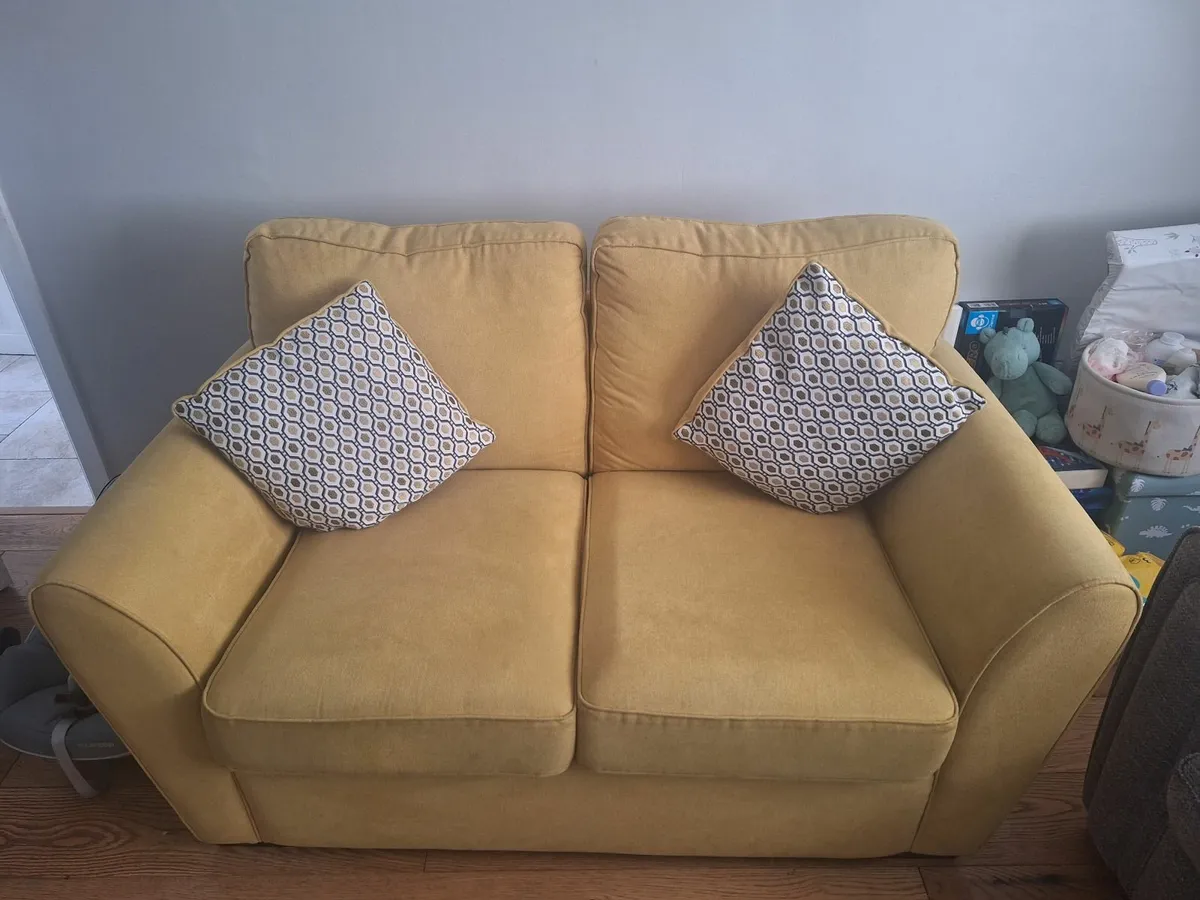 2 Seater sofa and Pouffe - Image 1