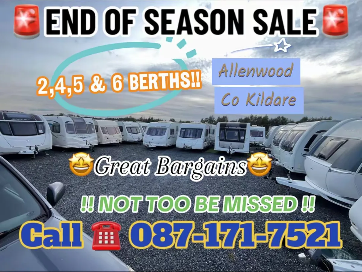 A1 Caravans End Of Season Sale NOW ON
