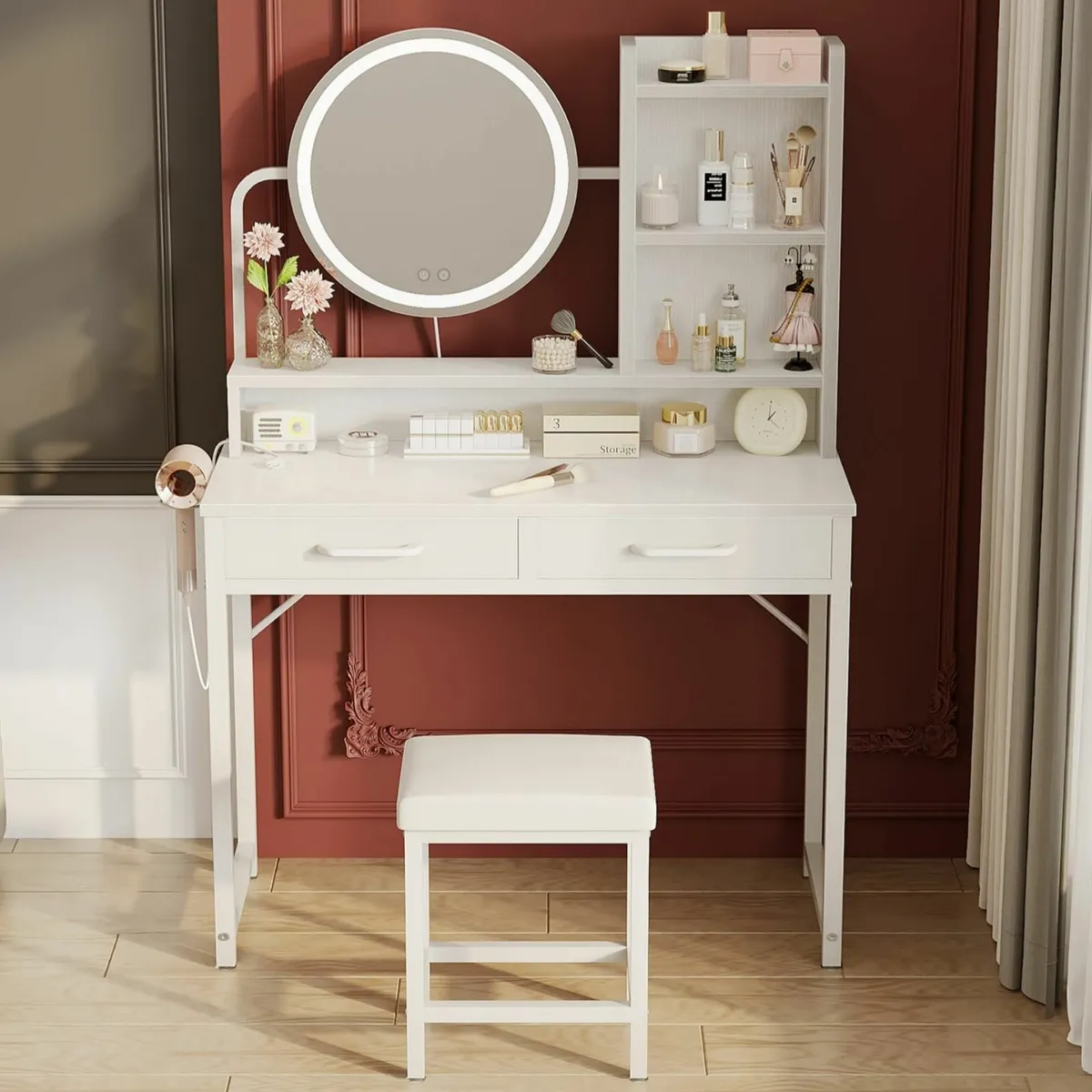 Dressing Table Set height-adjustable mirror for 12 - Image 1
