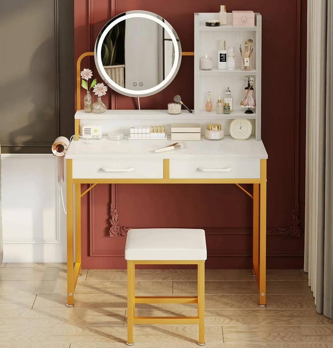 Dressing Table Set height-adjustable mirror for 12 - Image 1