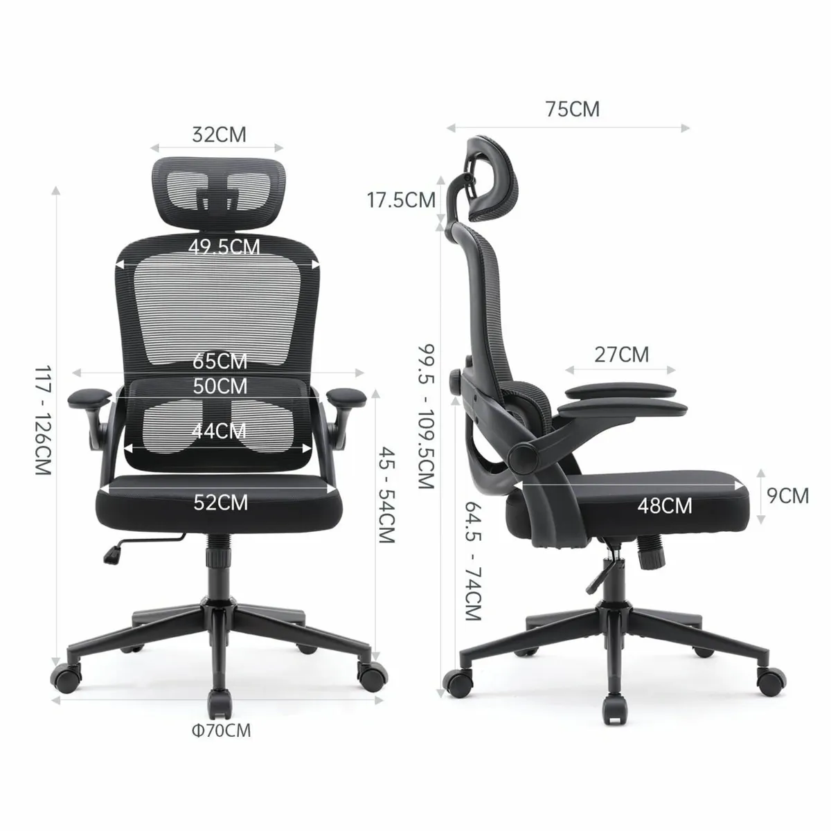 M102C Ergonomic Mesh Office Chair High Back desk 3 - Image 3