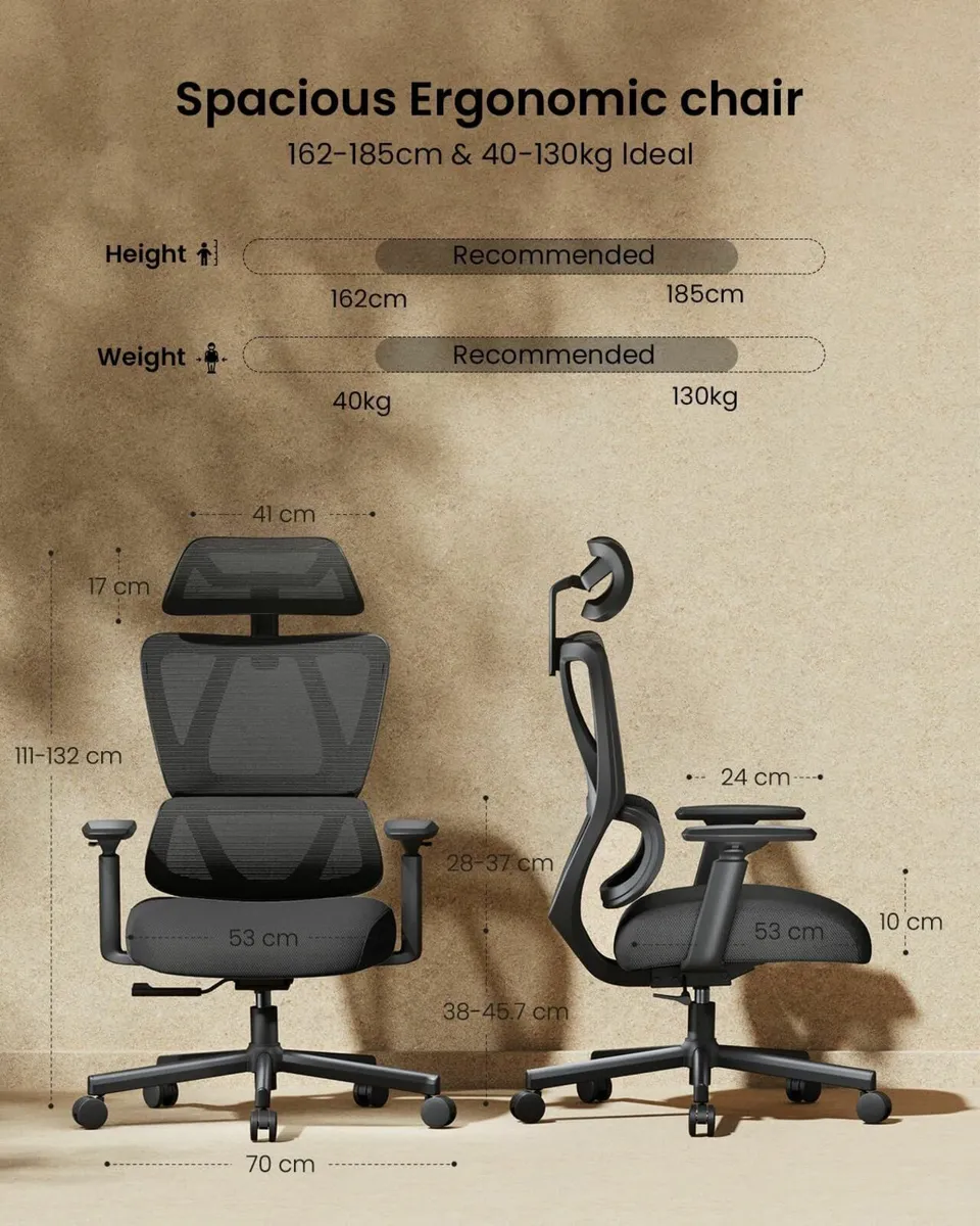 EC100 Ergonomic Office Chair – Computer Desk for W - Image 2