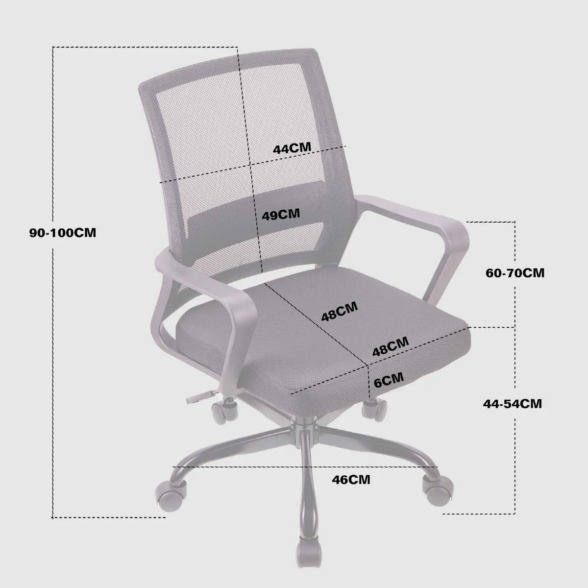 Adjustable office chair ergonomic mesh swivel seat - Image 3