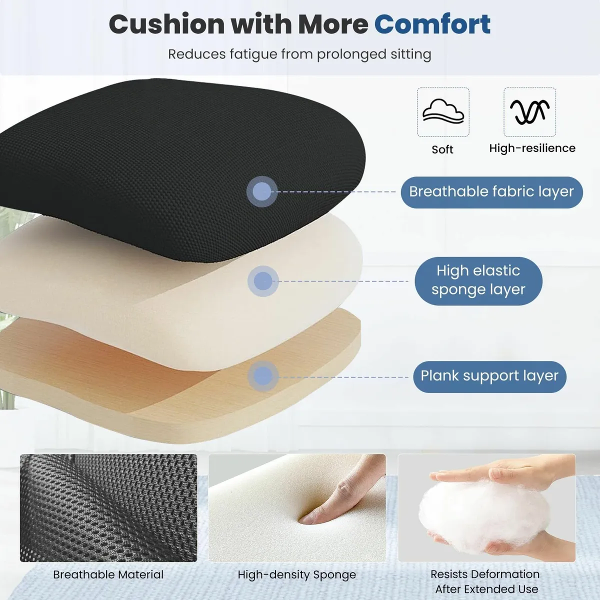 Ergonomic Office Chair Mesh Desk Lumbar Support an - Image 4