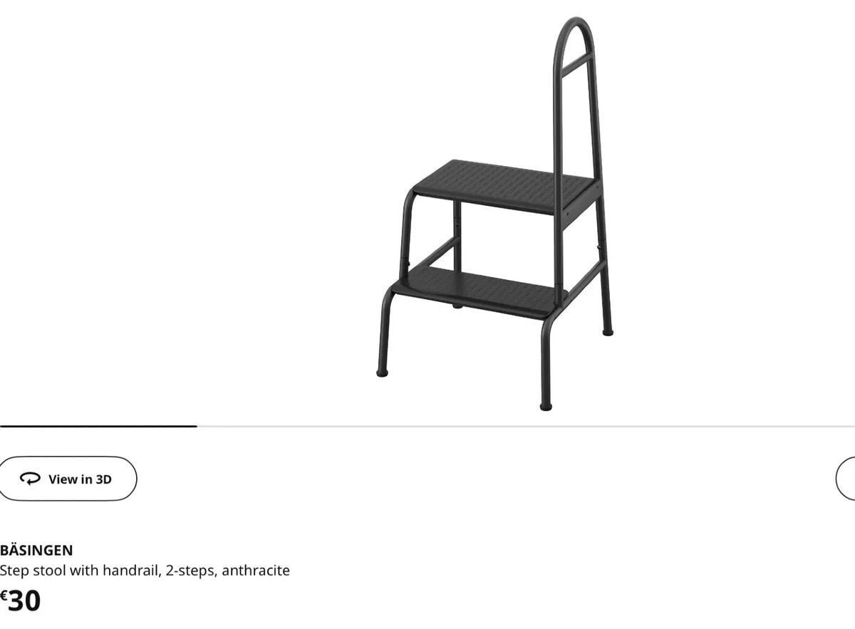 Step stool with handrail, IKEA as new - Image 2