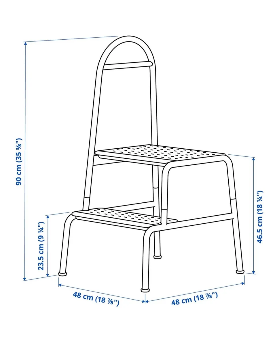 Step stool with handrail, IKEA as new - Image 3