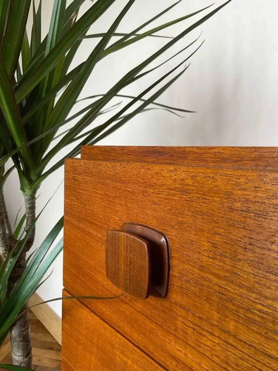 Mid century tall boy drawers chest vintage - Image 4