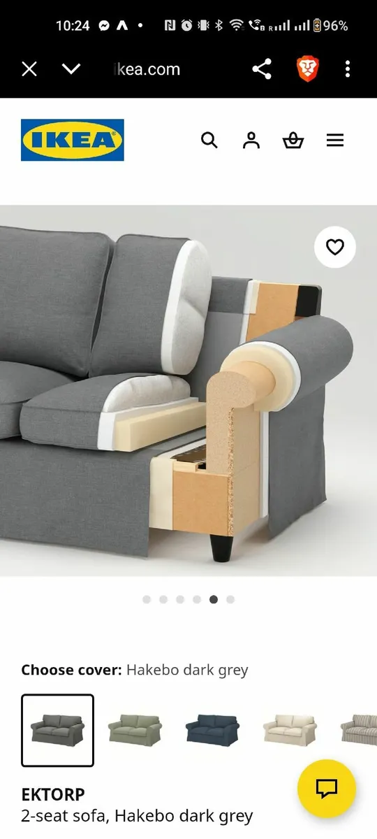 EKTORP 2-seat sofa, Hakebo dark grey - Image 2