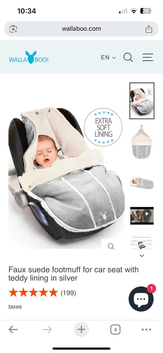 Wallaboo footmuff for carseat
