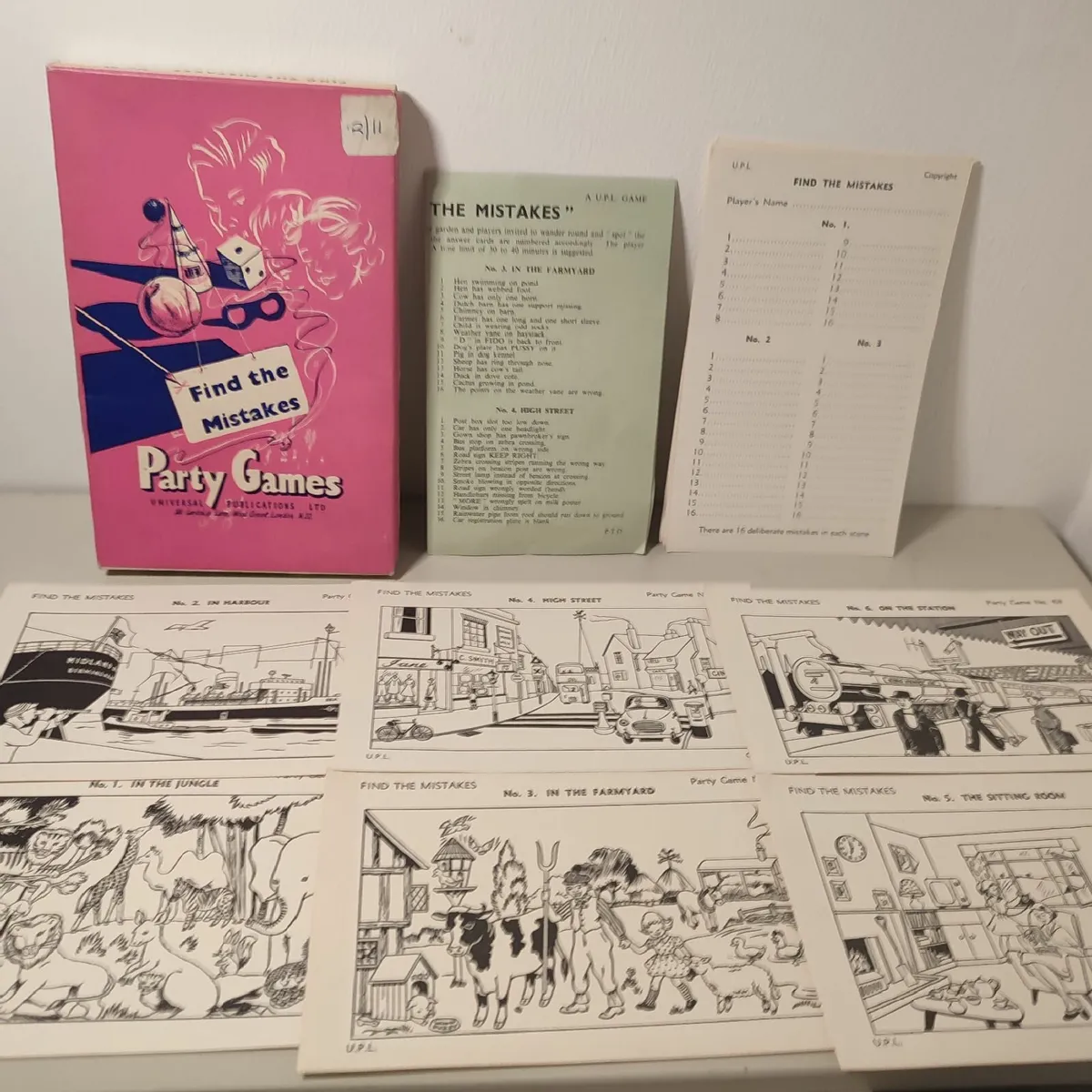 Vintage 1960 Find The Mistakes Party Game from Uni - Image 1