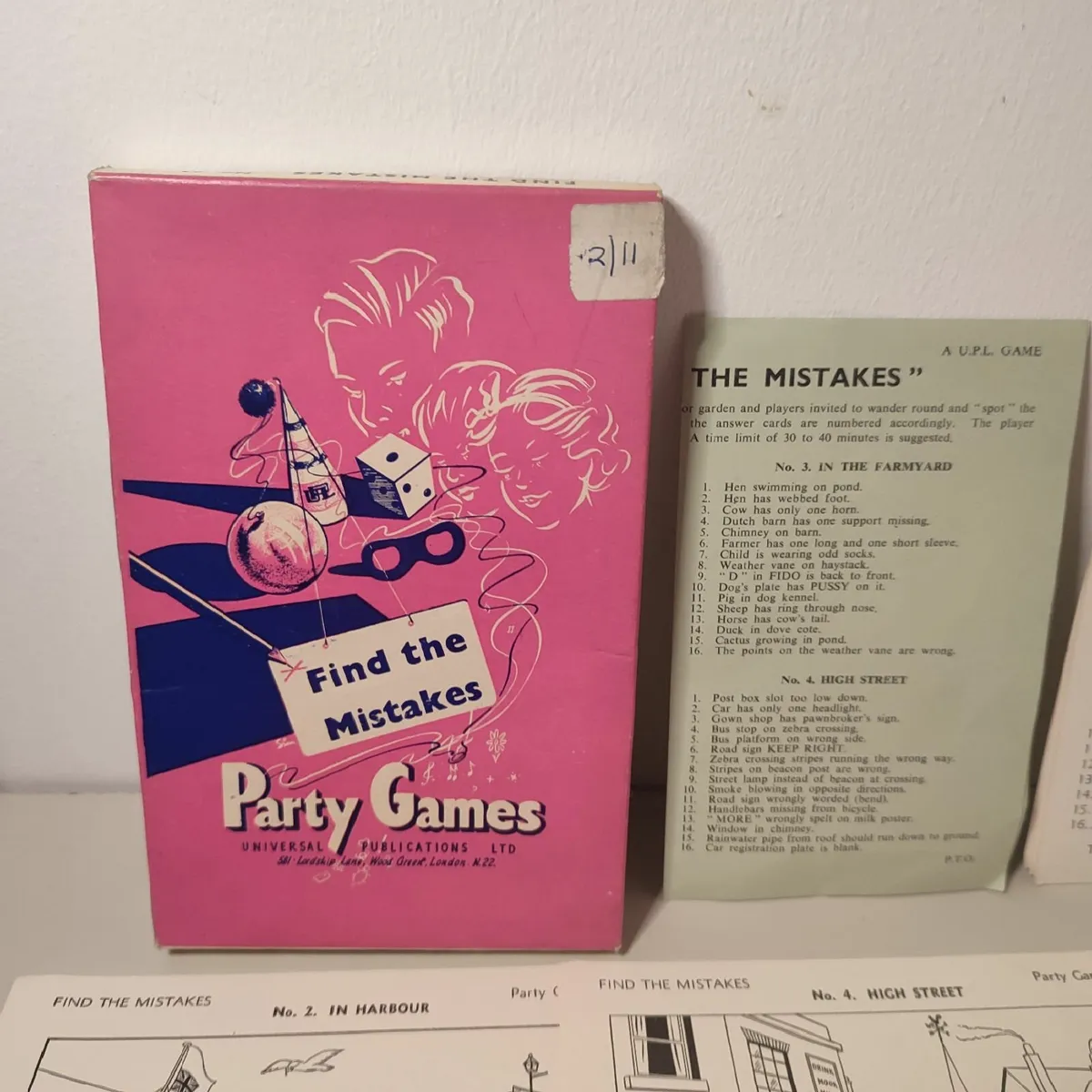 Vintage 1960 Find The Mistakes Party Game from Uni - Image 2