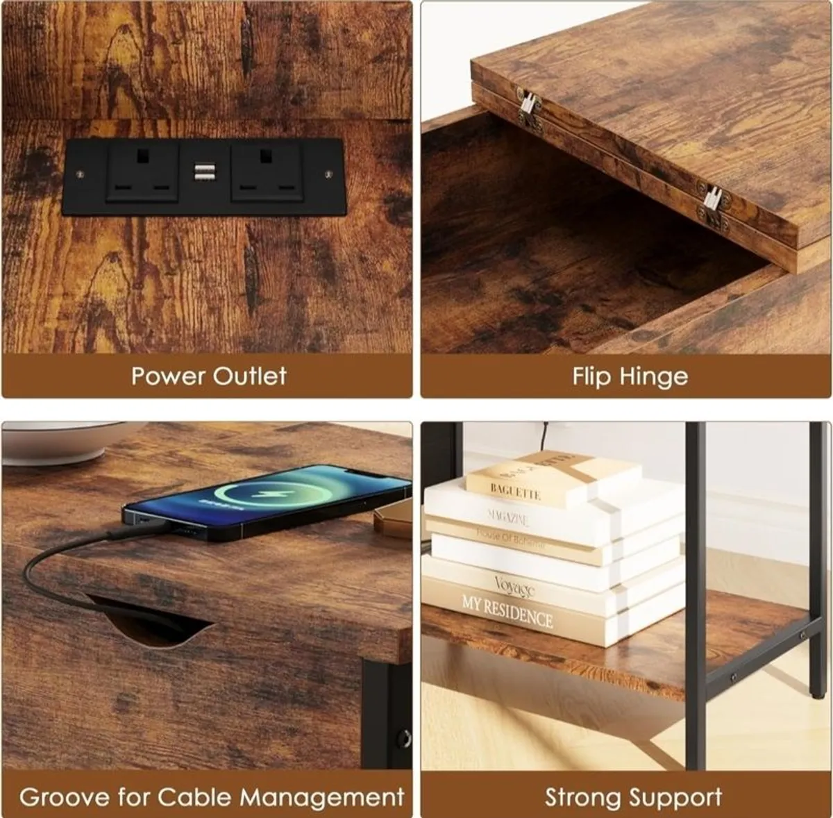 Charging Station End Table / Side Table (BRAND NEW) - Image 4