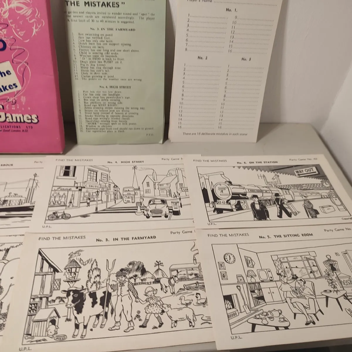 Vintage 1960 Find The Mistakes Party Game from Uni - Image 4