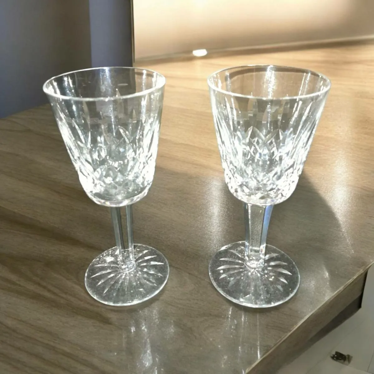 Pair of Waterford crystal wine glasses - Image 1