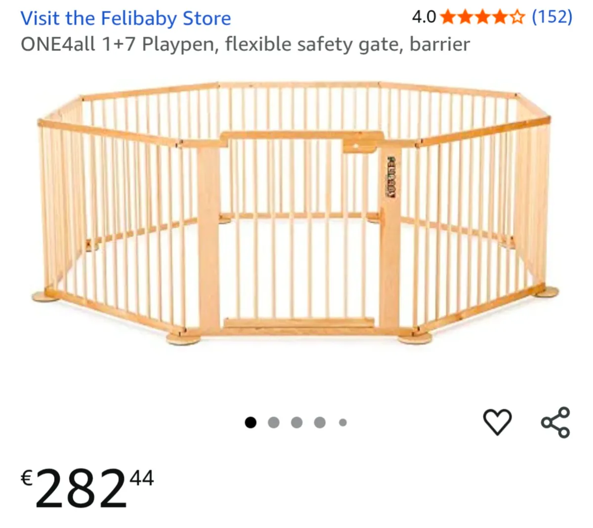 Wooden Playpen Octagonal Felibaby 1+7, birch - Image 1