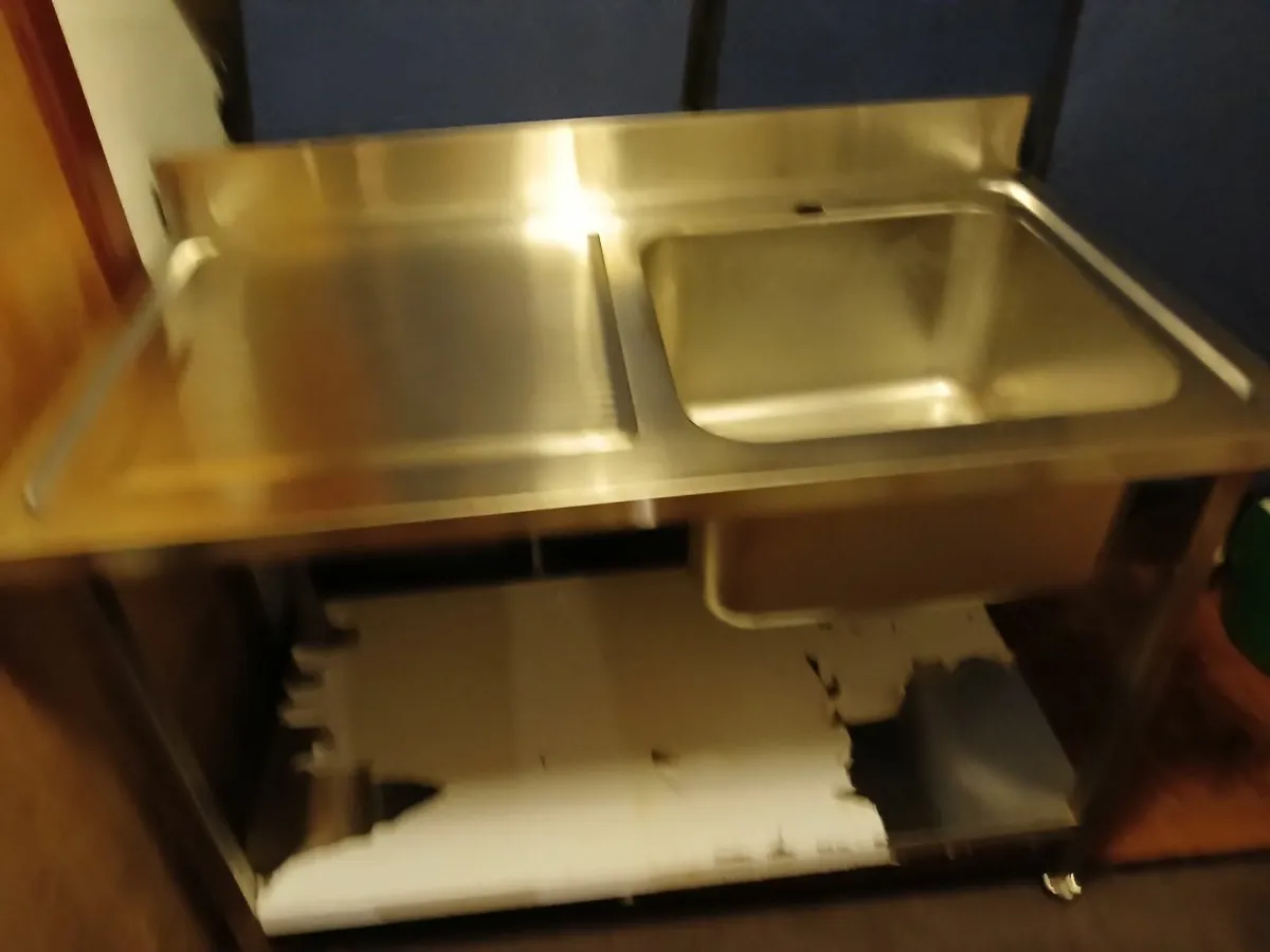 Staneless steel cabbinet double sink unit complete - Image 3