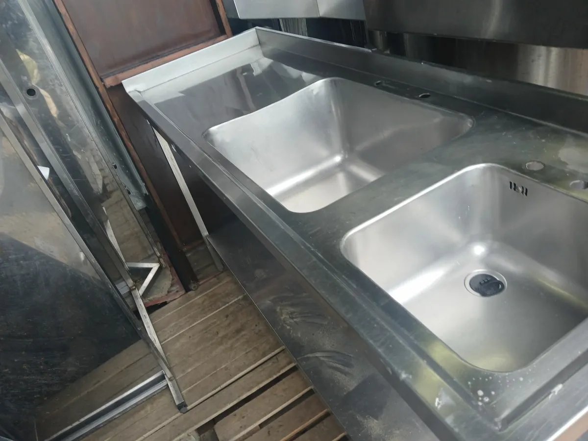 Staneless steel cabbinet double sink unit complete - Image 2