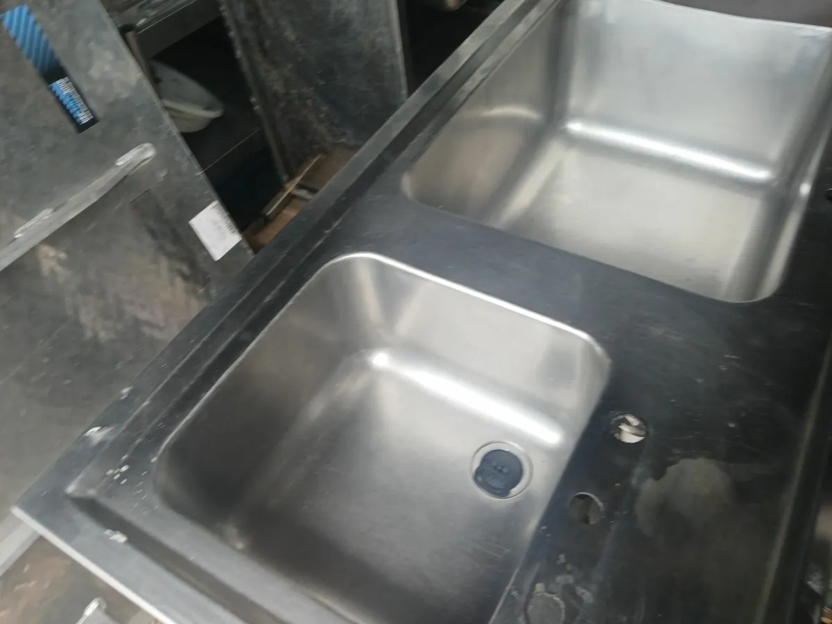 Staneless steel cabbinet double sink unit complete - Image 3