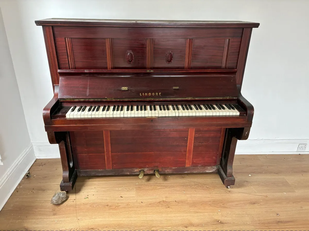 Lindorf piano solid mahogany in good condition - Image 1