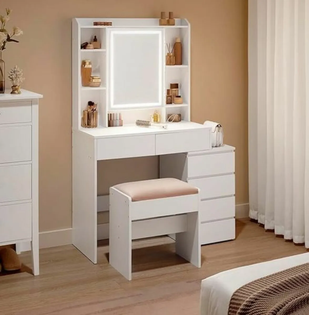 Dressing table with LED mirror lighting dressing t - Image 1