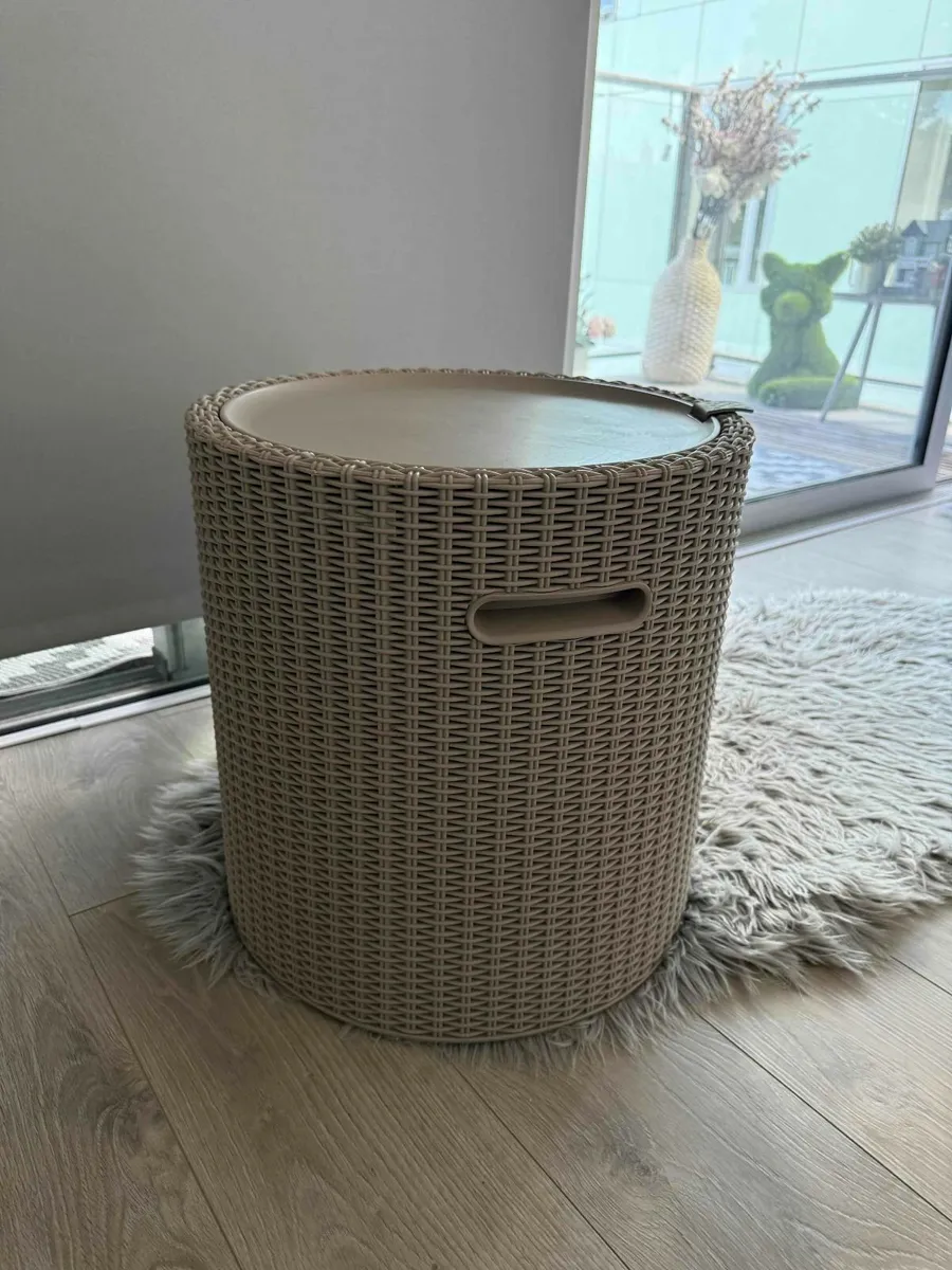 Outdoor Cooler and Stool - Bench with Storage - Image 1