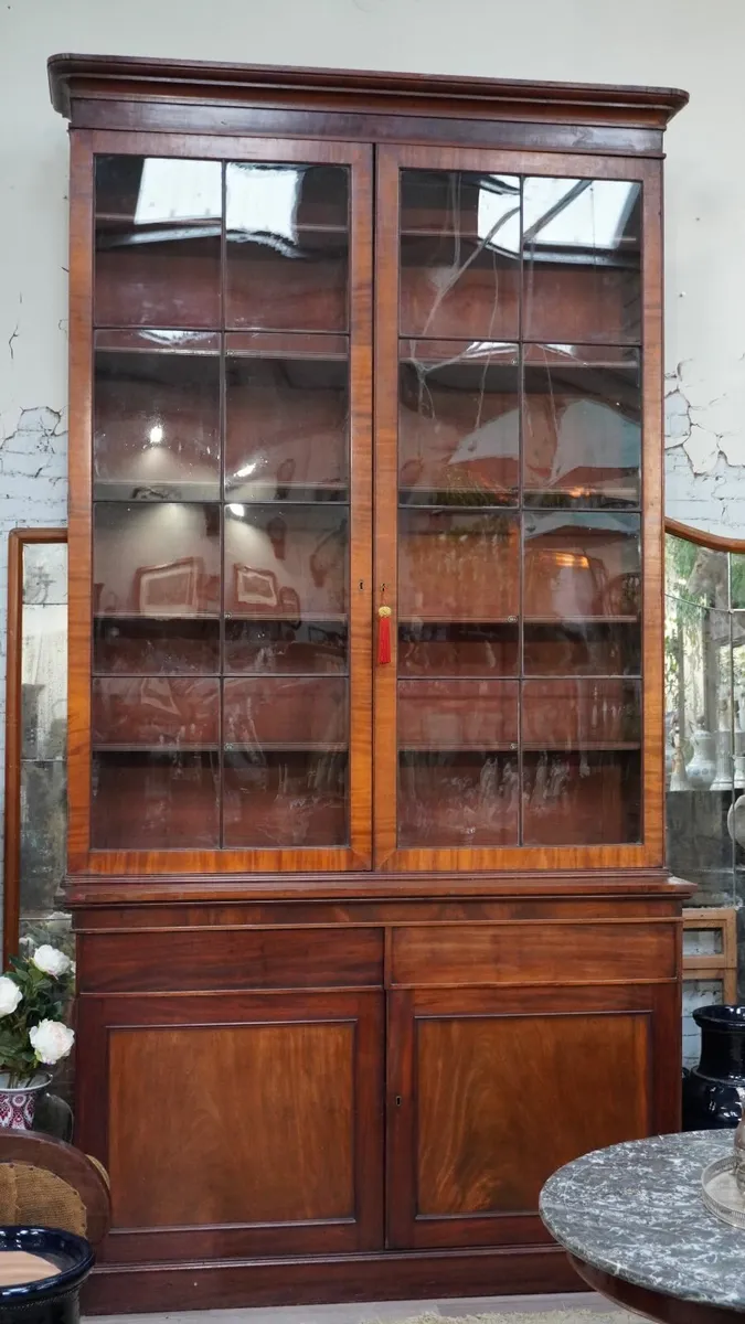 Early Victorian Mahogany Library Bookcase – 324 cm - Image 2
