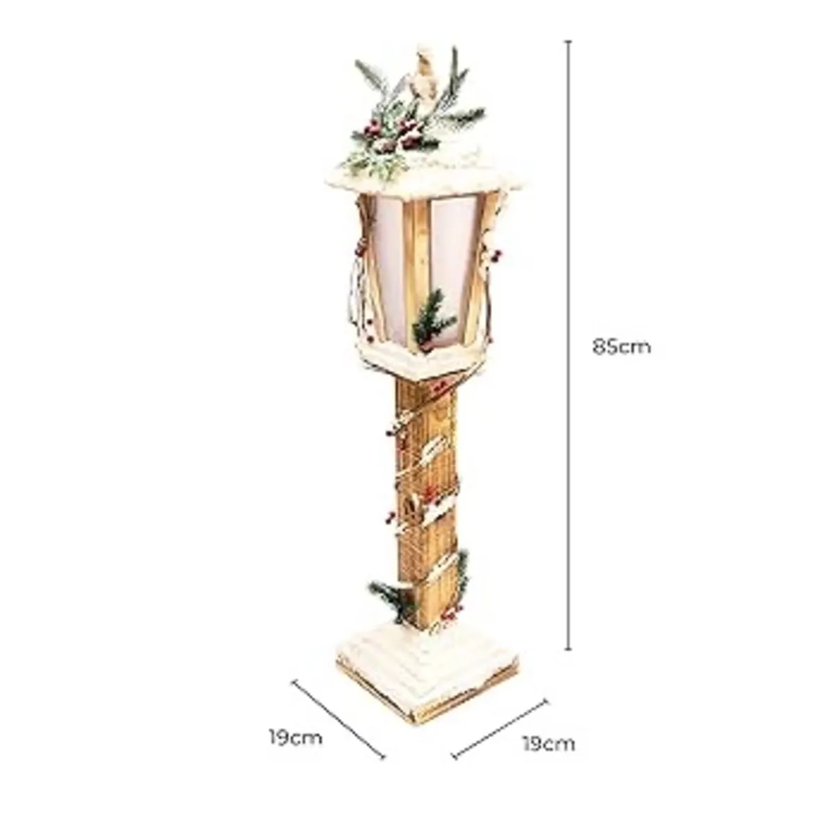 Christmas Decorations- Snow Topped Wooden Lamppost - Image 3