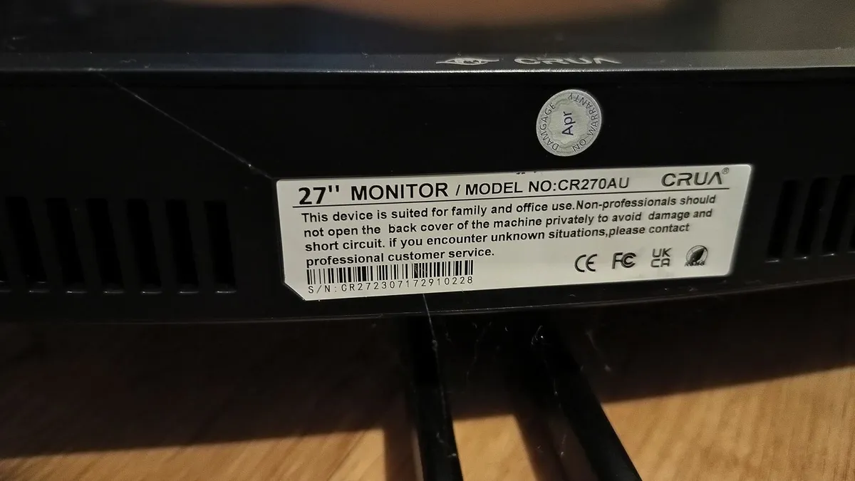 Crua 27 inch Curved Gaming Monitor - Image 3