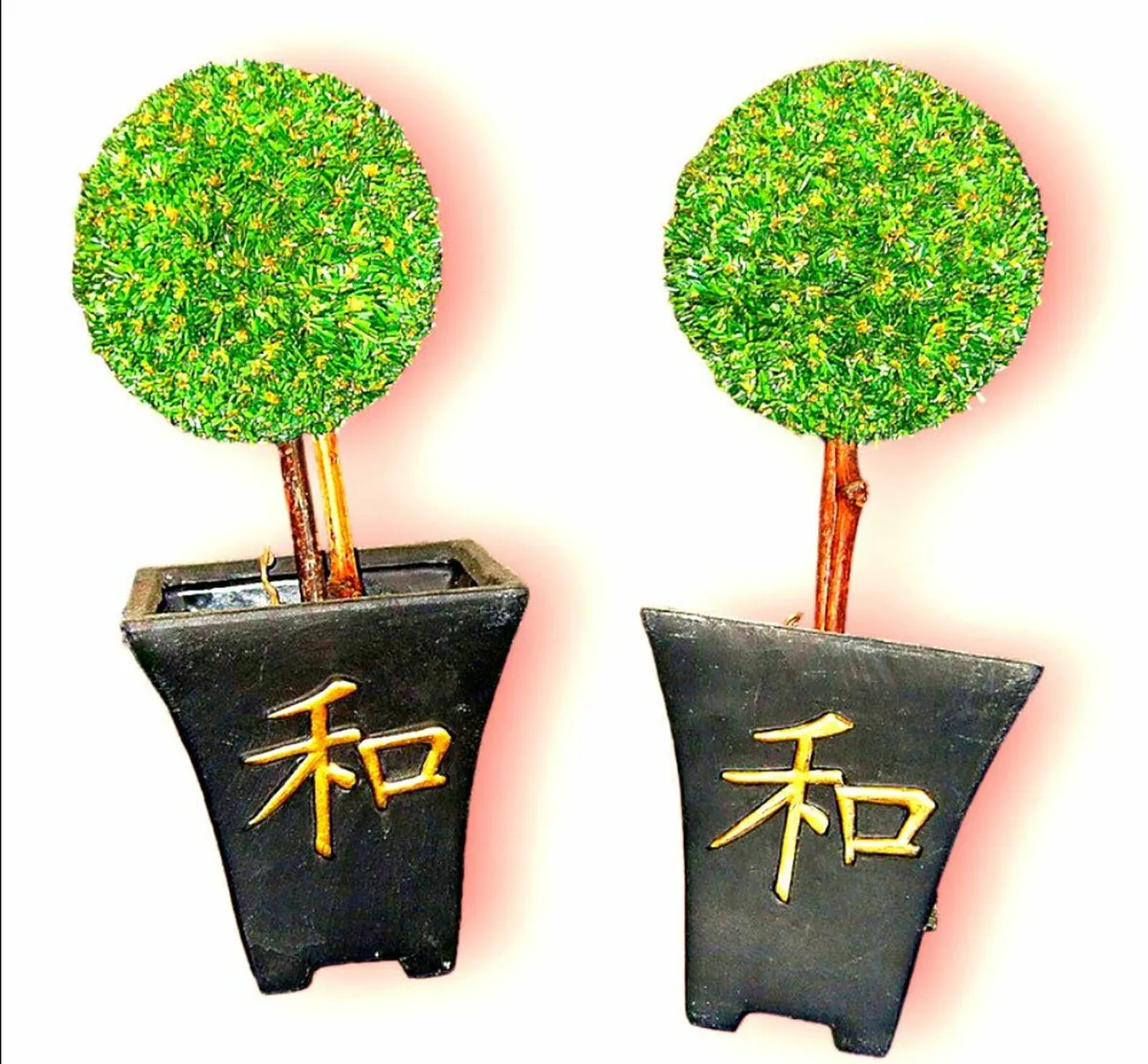Pair Of Vintage Harrods Topiary Trees & Pots - Image 3