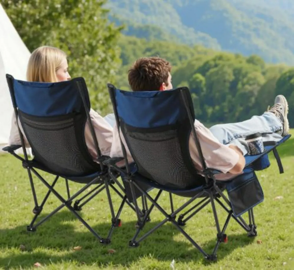 Reclining Camping Chair, 4 Adjustable Positions, - Image 3