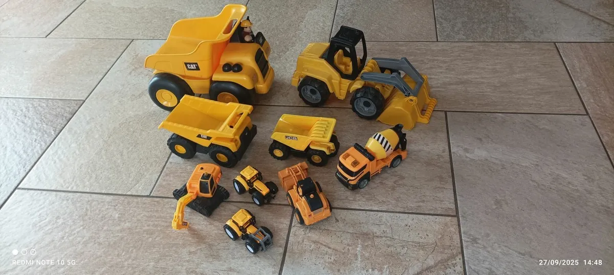 Toy diggers, dump truck