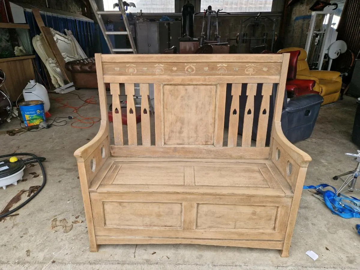 Monks bench oak - Image 2