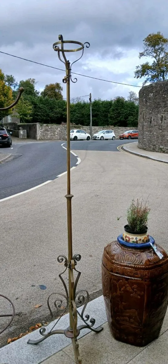 Antique Brass oil lamp holder - Image 1
