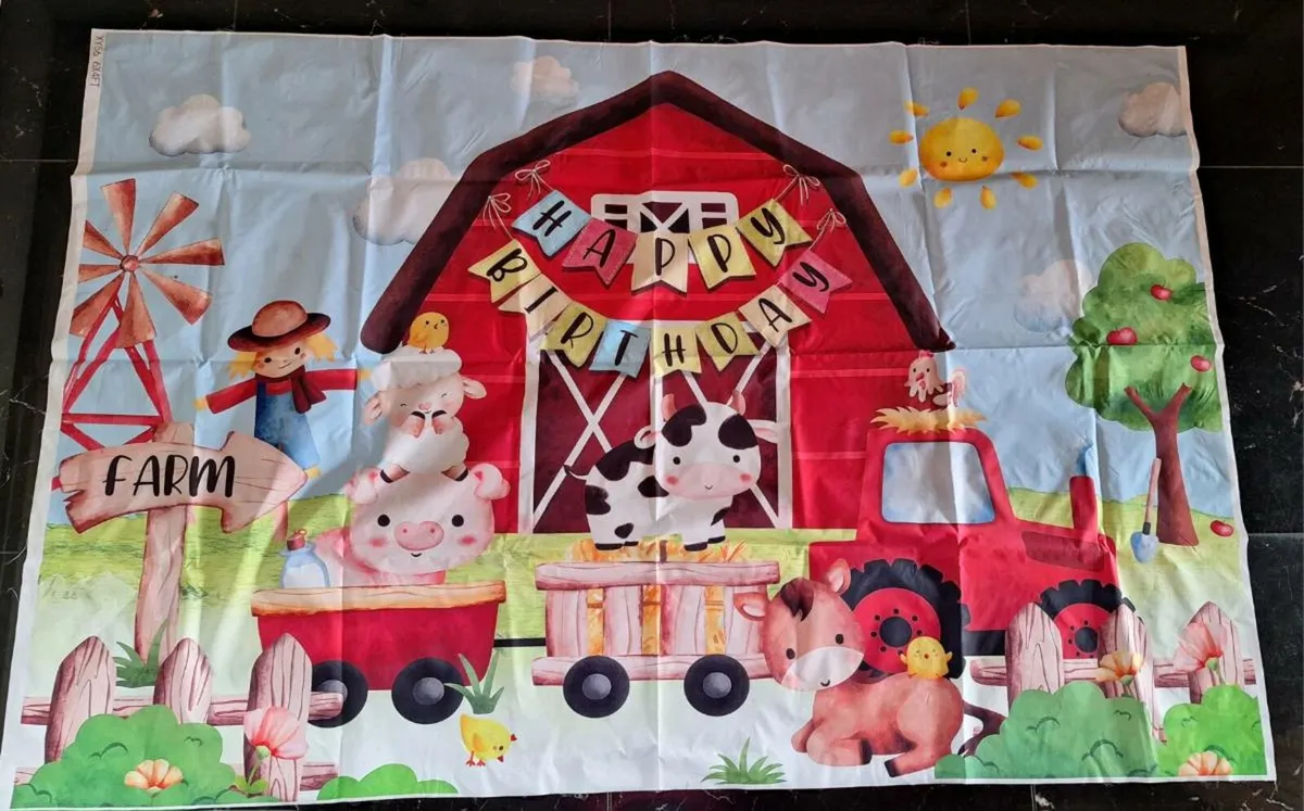 Farm theme birthday backdrop