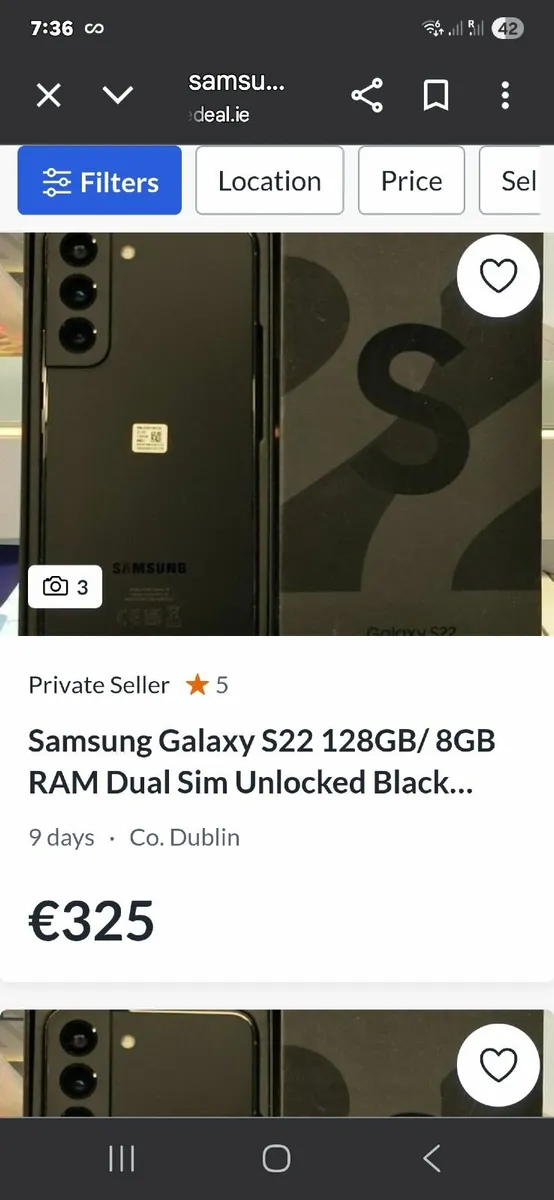 Samsung  Galaxy S22 128GB/8GB RAM Dual sim Unlocke