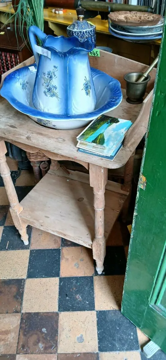 Antique pine washstand - Image 4