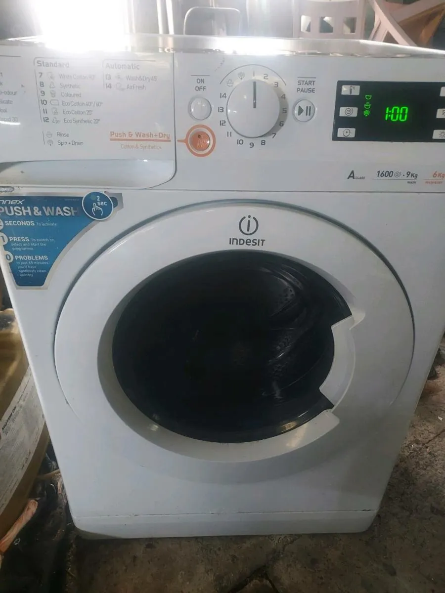 Indiset 9kg 1600 spin washer - Image 1