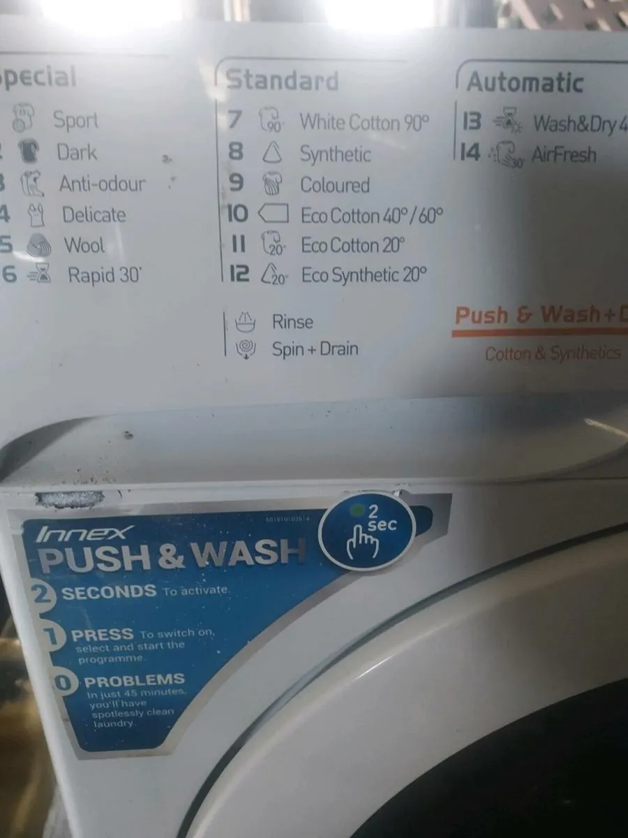 Indiset 9kg 1600 spin washer - Image 3