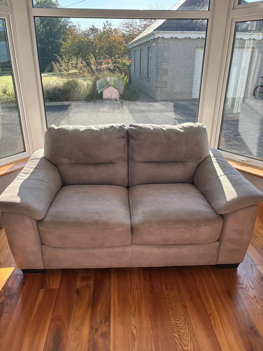 3 and 2 seater grey suede couches - Image 3
